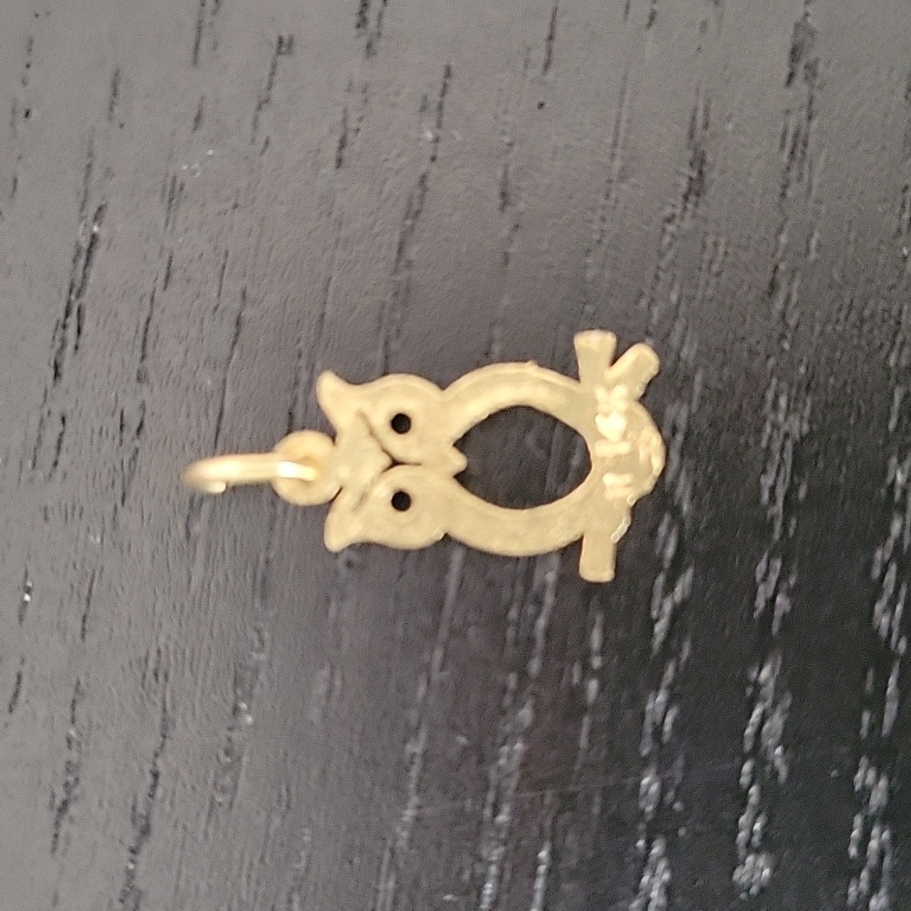 14k gold owl Pendant - Picture 2 of 3